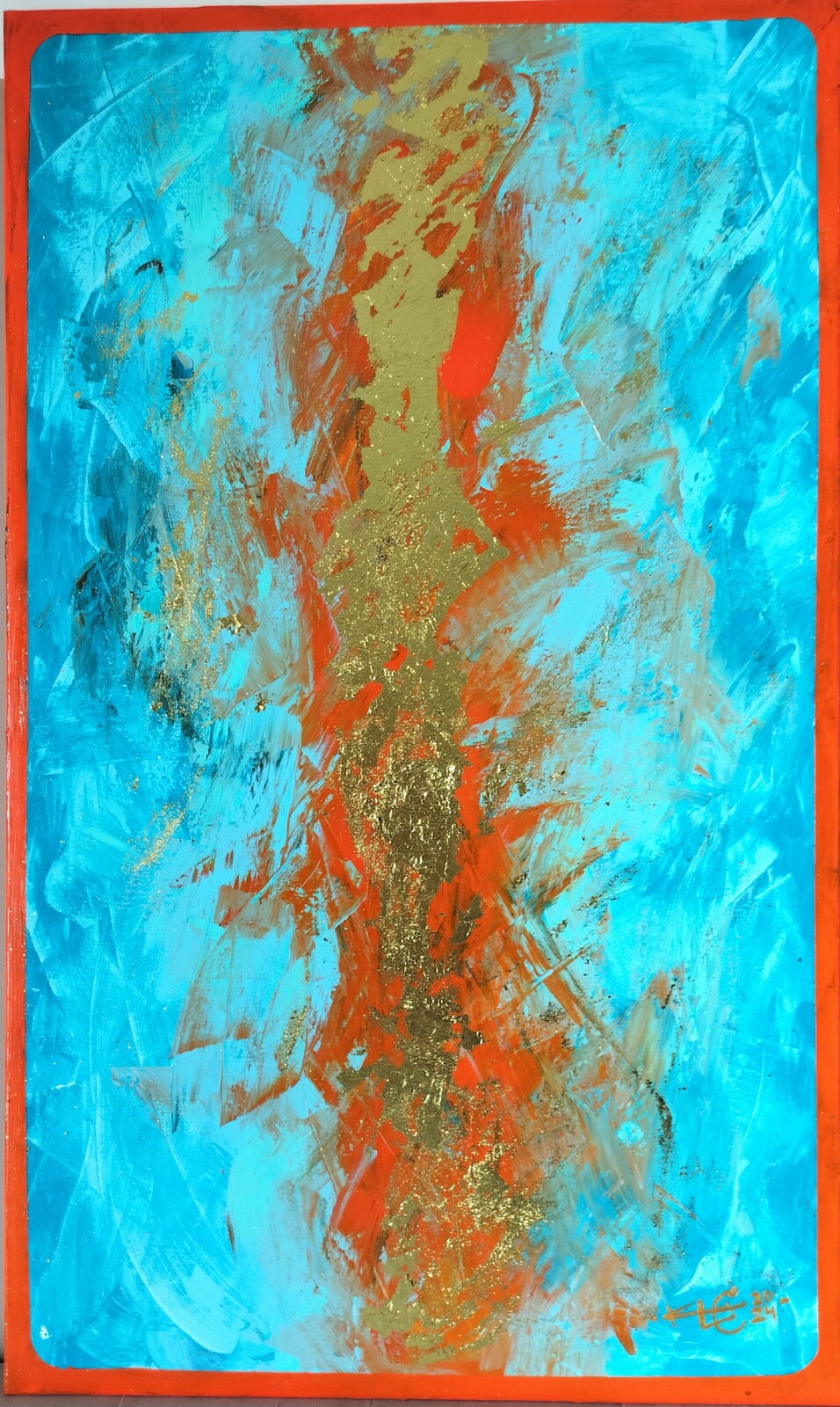 Painting GoldenAqua No.240718